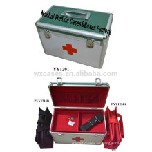 Nuevo estilo de caja de primeros auxilios de aluminio puede sostener 2 bolsas médicos dentro (excepto carga)